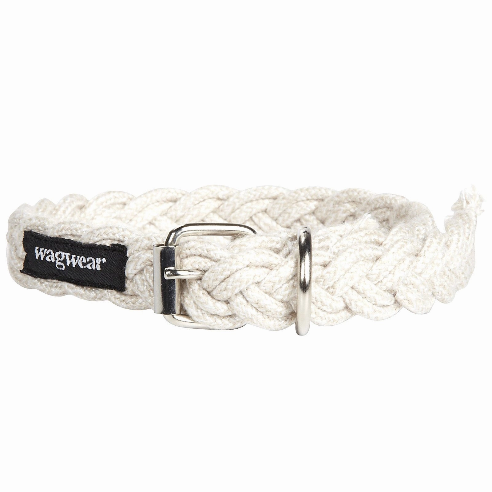 Braided Fisherman Dog Collar in Off-White (Made in the USA)