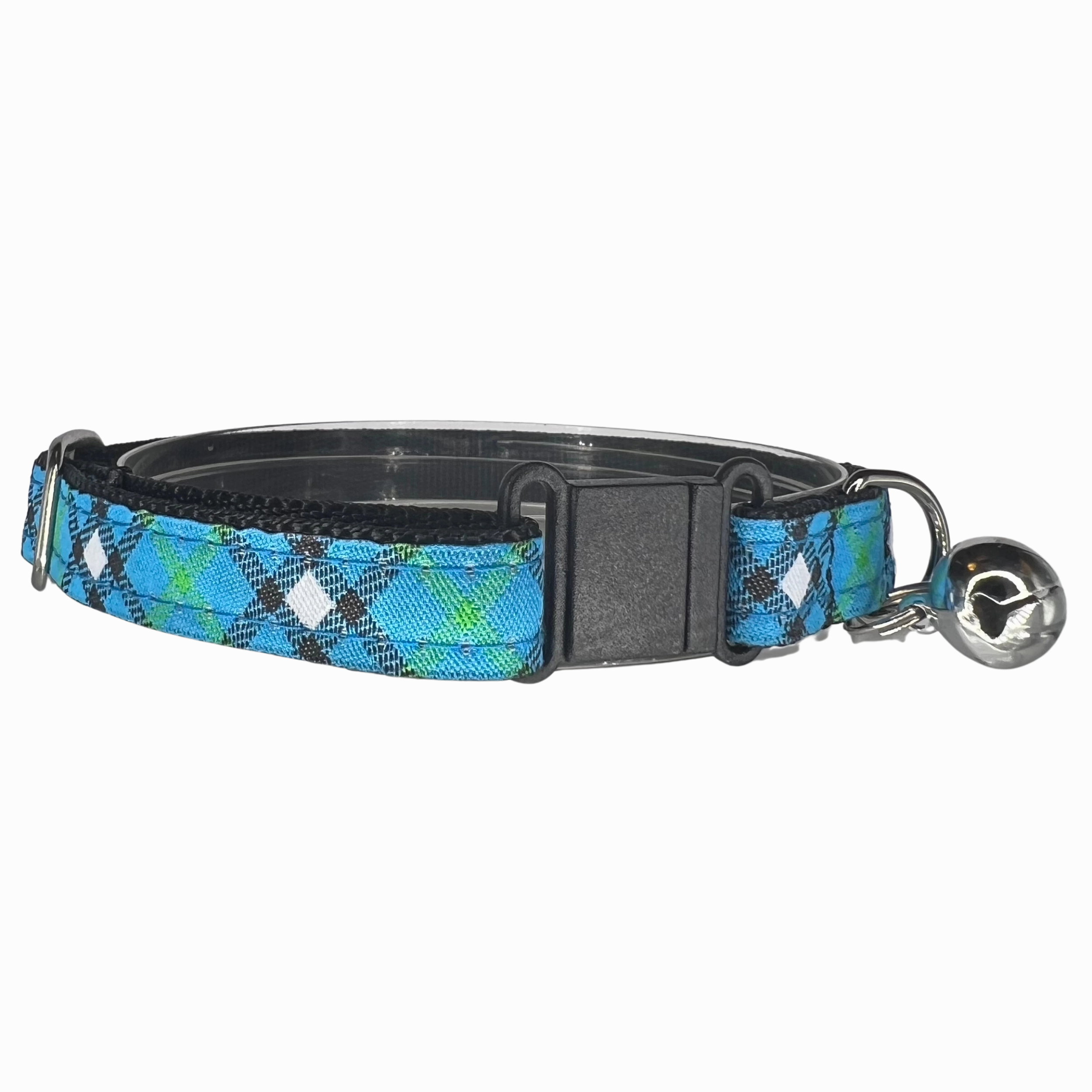 Cat Collar | Bias Plaid Blue