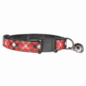 Cat Collar | Bias Plaid Red