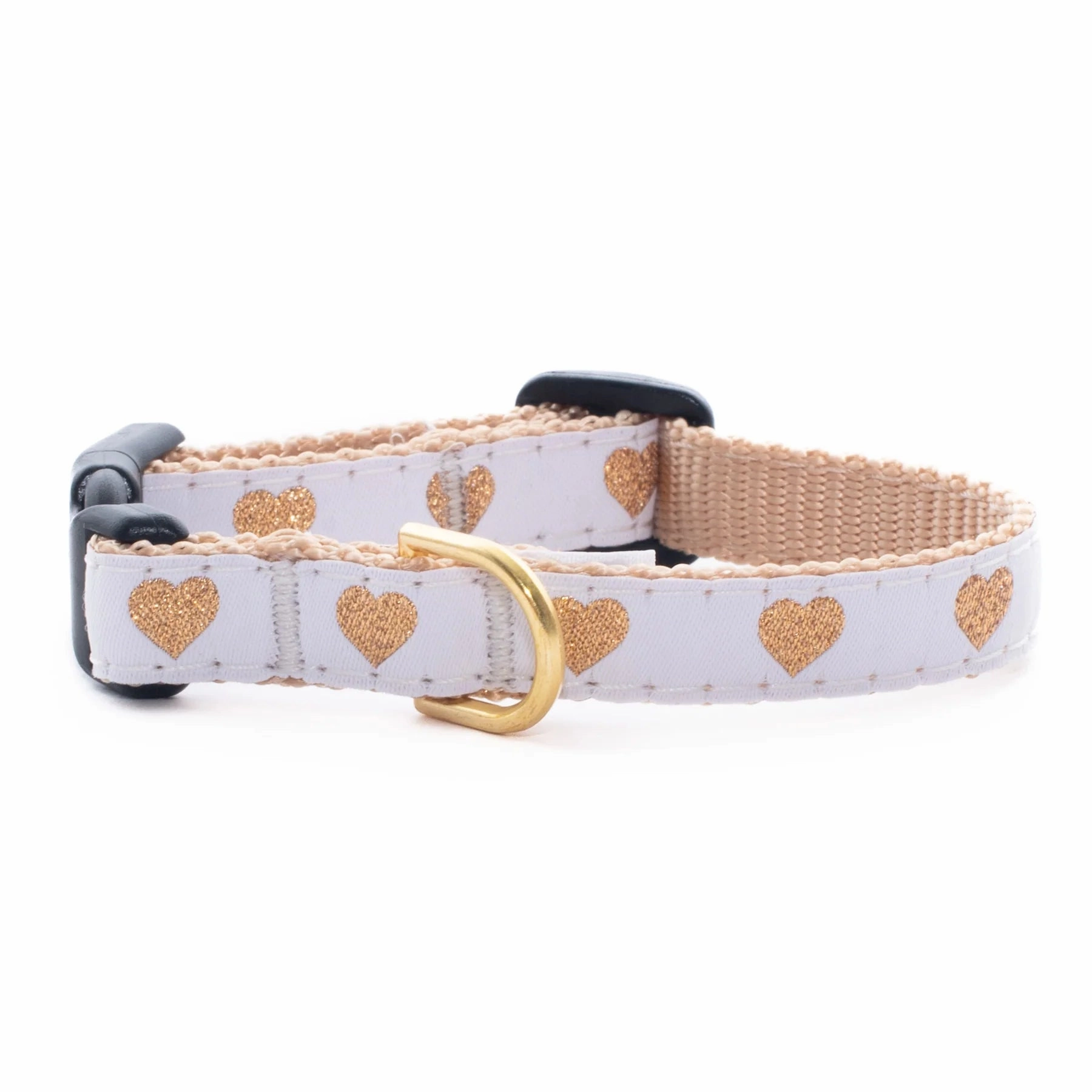 Cat Collar | Hearts of Gold White