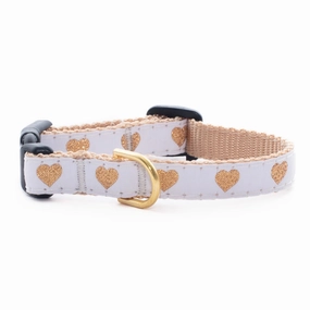 Cat Collar | Hearts of Gold White