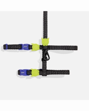 Cat Harness with Leash in Nox Black Reflective