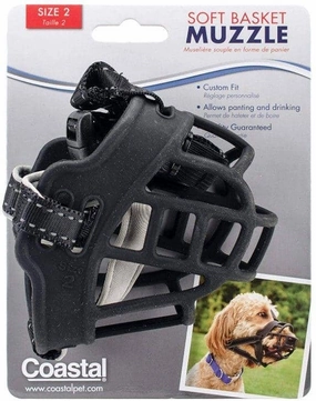 Coastal Pet Soft Basket Muzzle for Dogs Black - Size 2