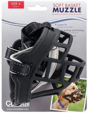 Coastal Pet Soft Basket Muzzle for Dogs Black - Size 4