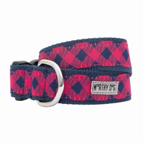 Collar | Bias Buffalo Plaid Pink & Navy