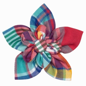 Collar Flower | Coral Plaid