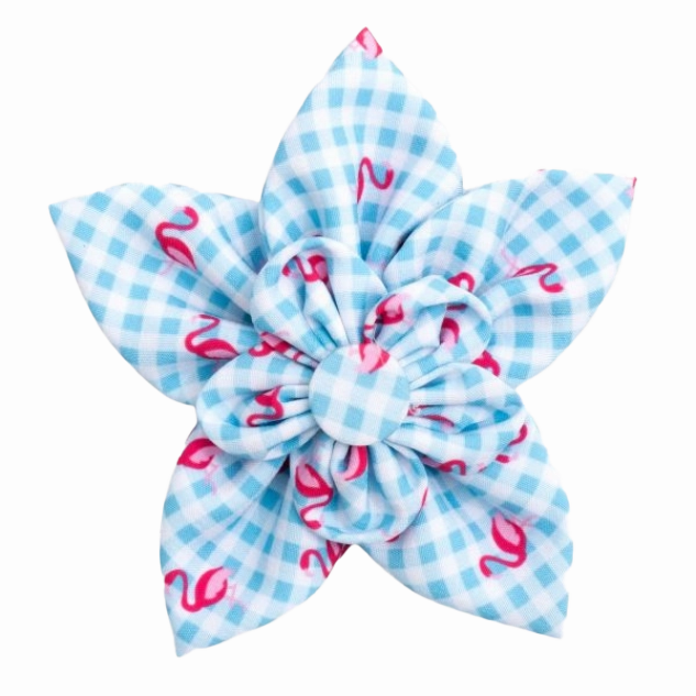 Collar Flower | Gingham Flamingos