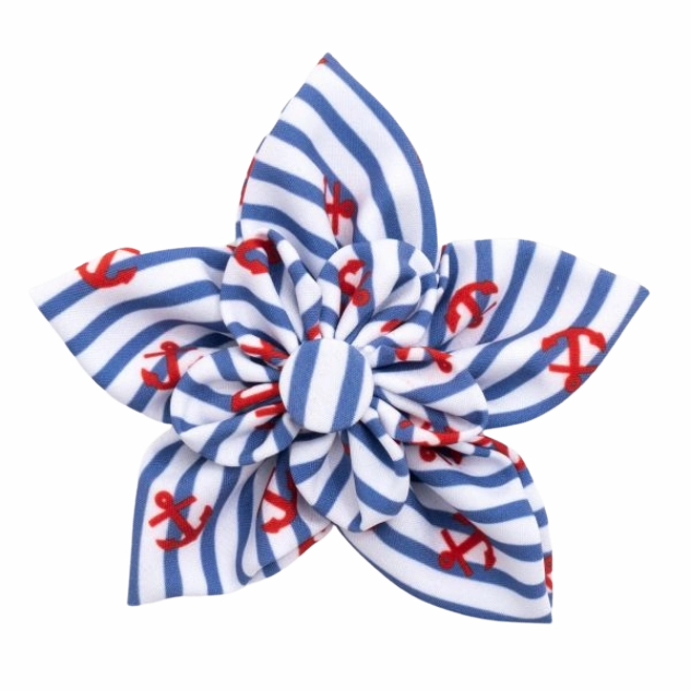 Collar Flower | Navy Stripe Anchors