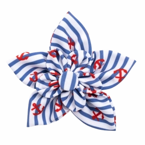 Collar Flower | Navy Stripe Anchors