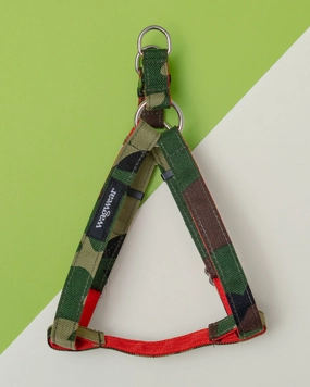 Cordura Dog Step-In Harness in Camo & Neon Orange (Made in the USA)