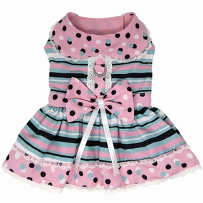 Dress | Pink & Teal Stripe Dots