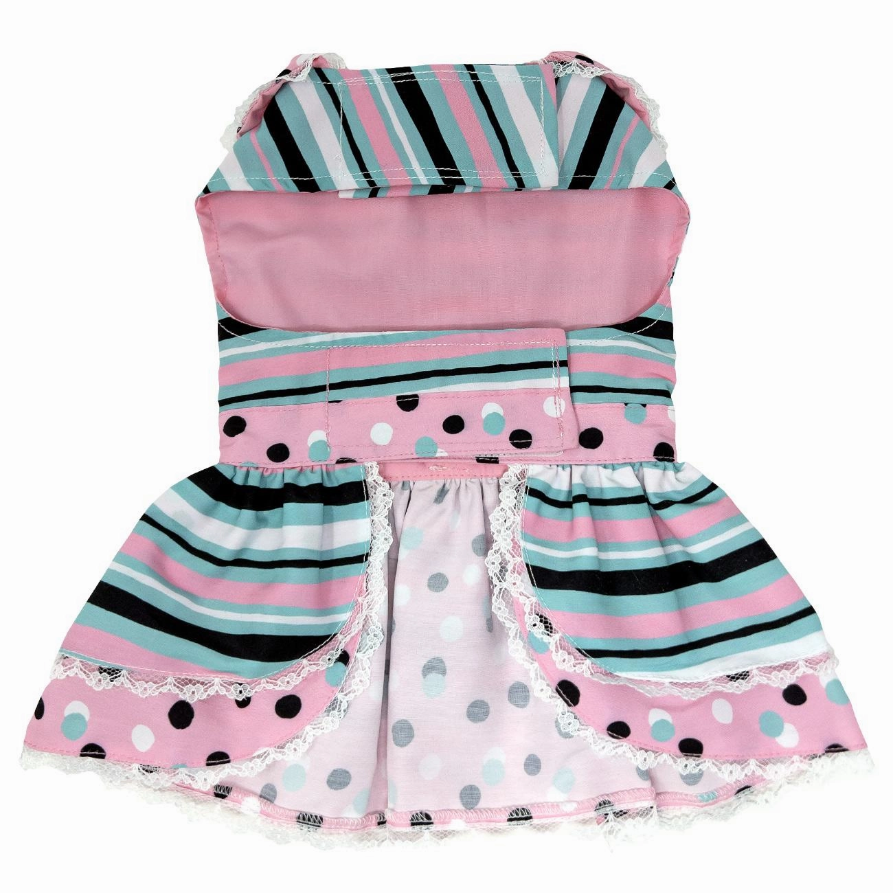 Dress | Pink & Teal Stripe Dots