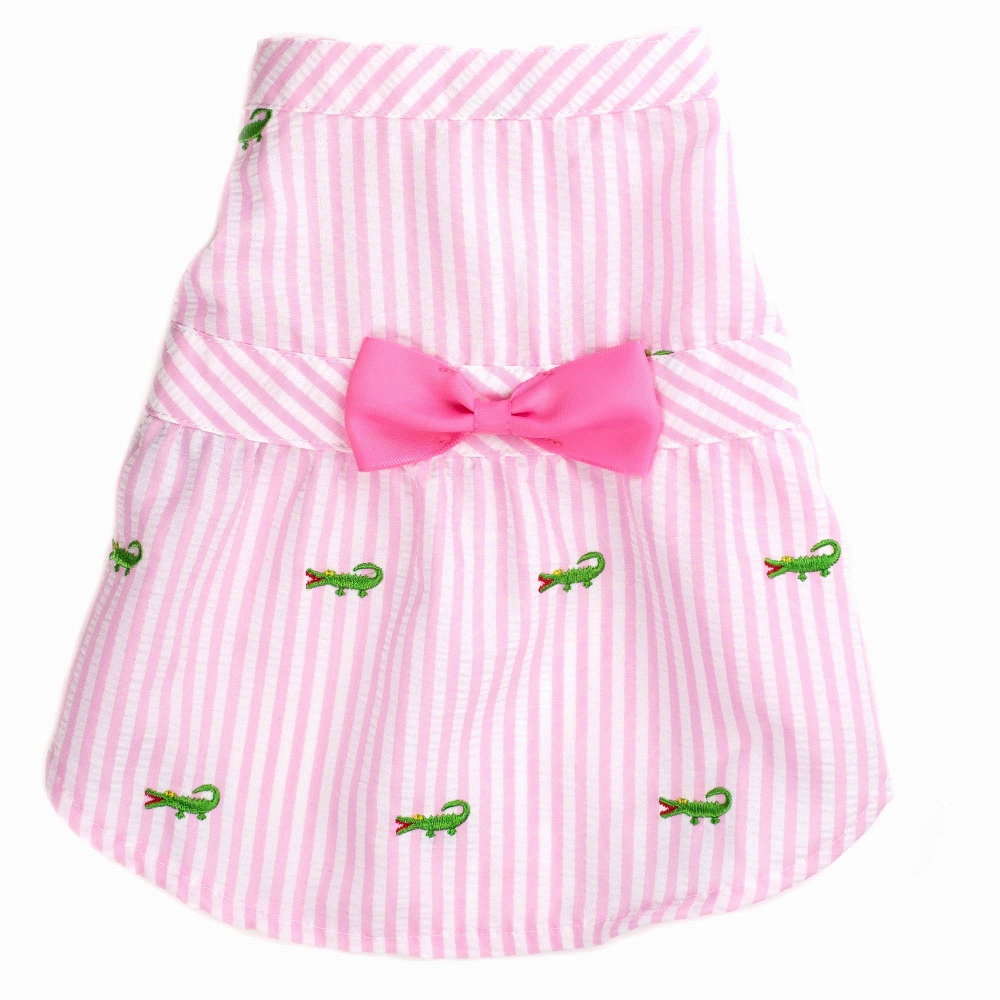 Dress | Pink Stripe Alligators