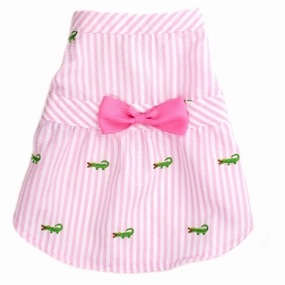 Dress | Pink Stripe Alligators