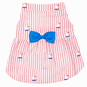Dress | Red Stripe Sailboats