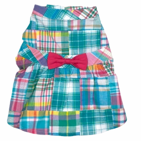 Dress | Turquoise Patch Madras Plaid