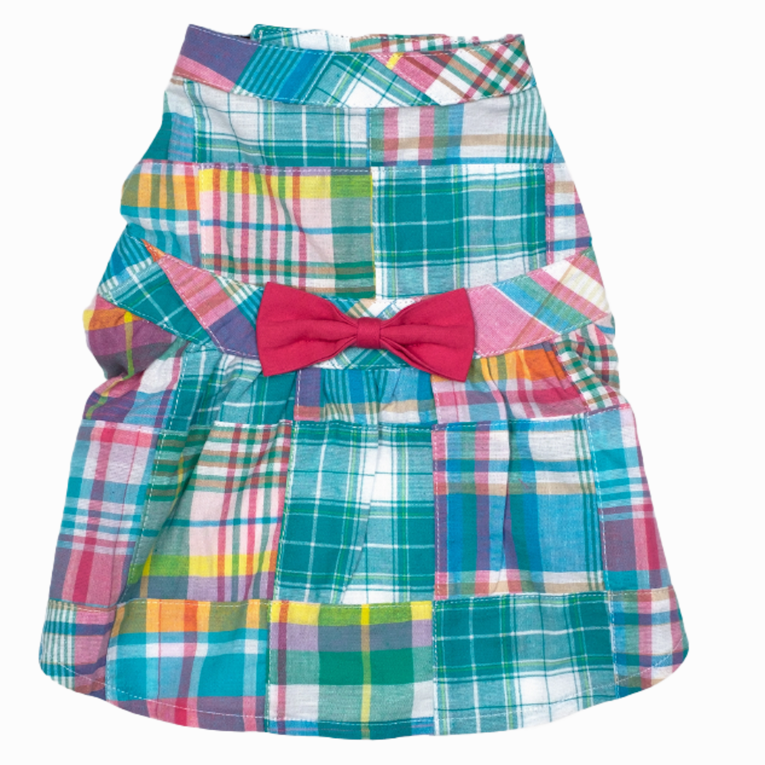 Dress | Turquoise Patch Madras Plaid