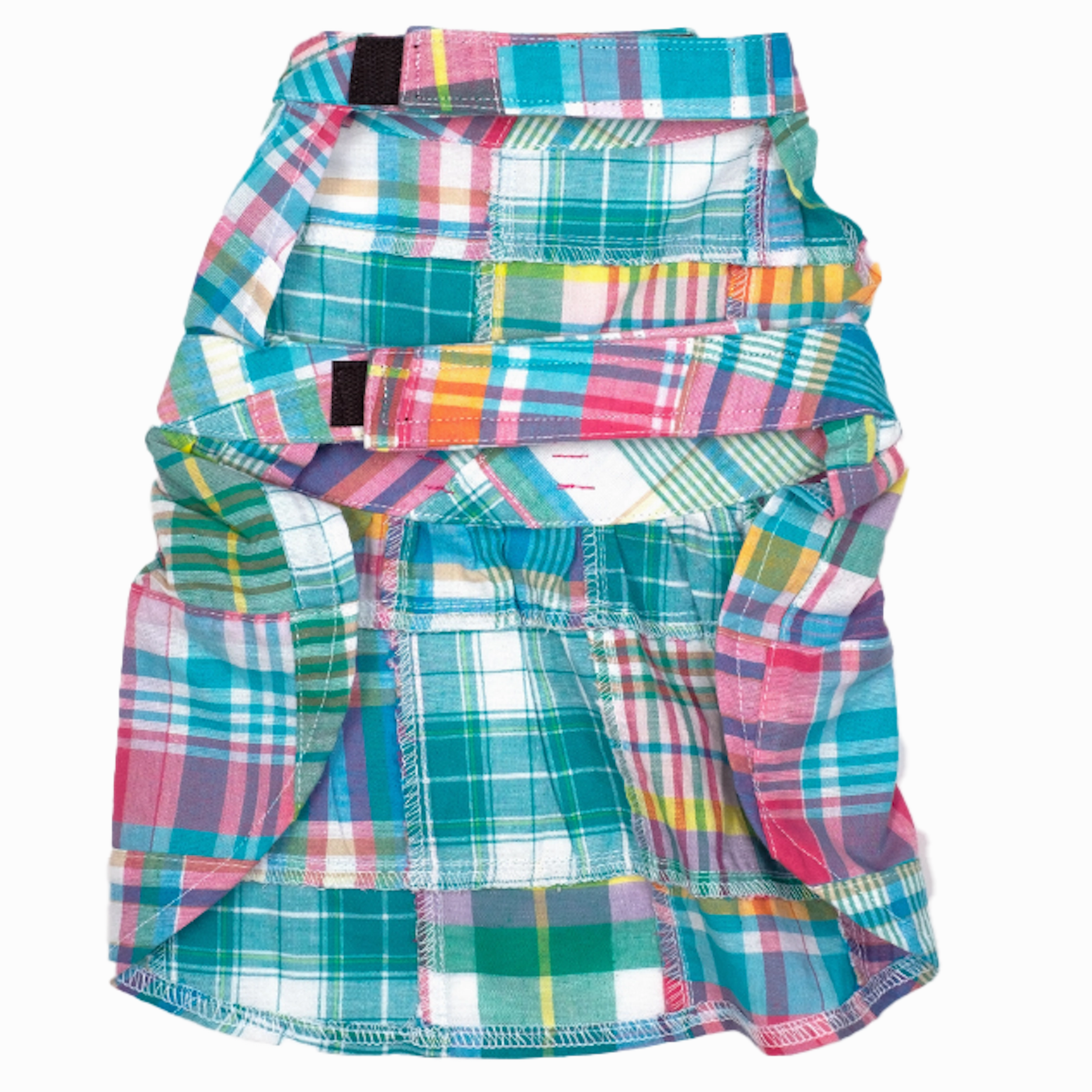 Dress | Turquoise Patch Madras Plaid
