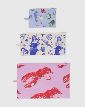 Flat Pouch Set in Sea Creatures
