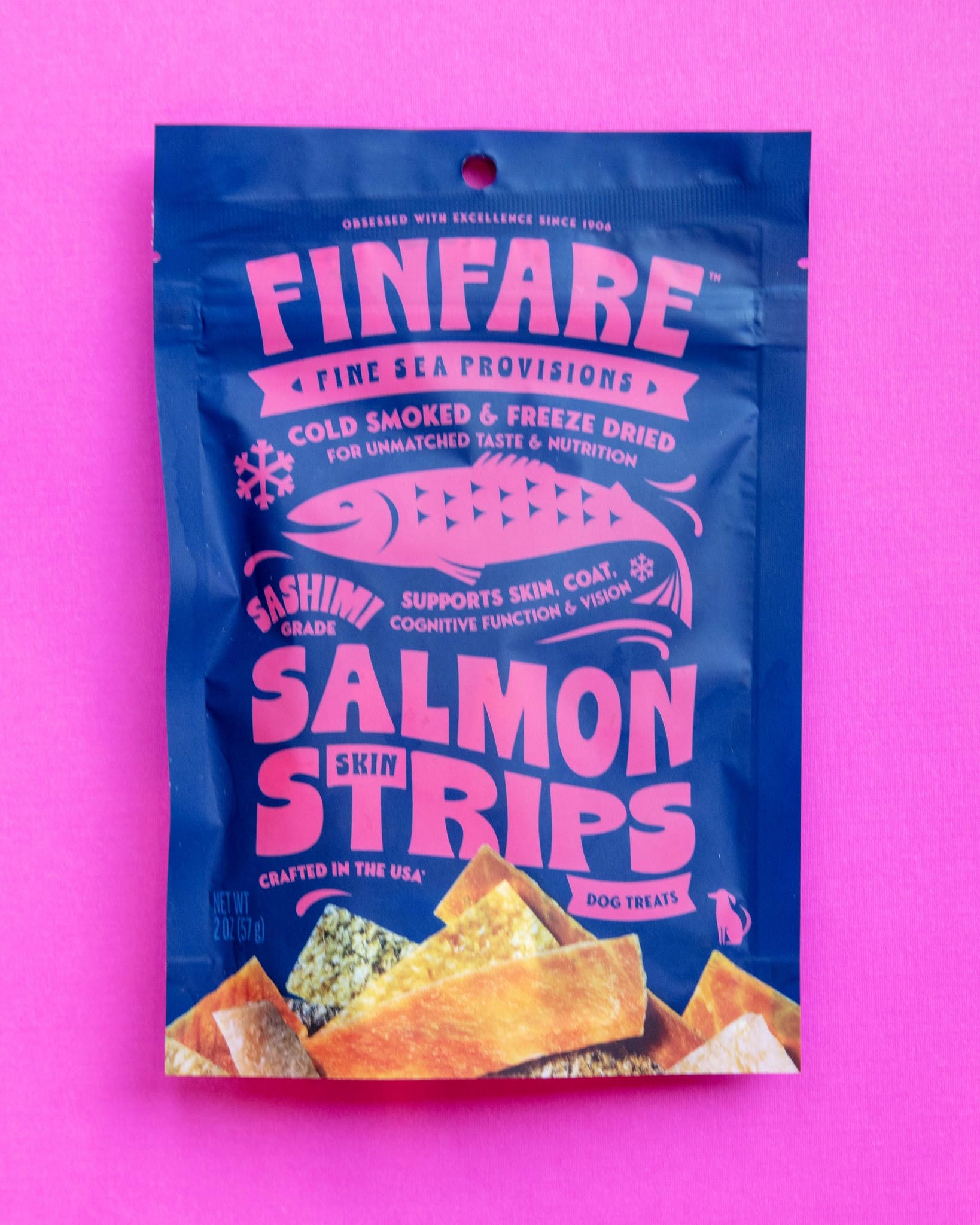 Freeze-Dried Salmon Skin Strips for Dogs
