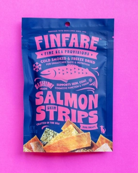 Freeze-Dried Salmon Skin Strips for Dogs