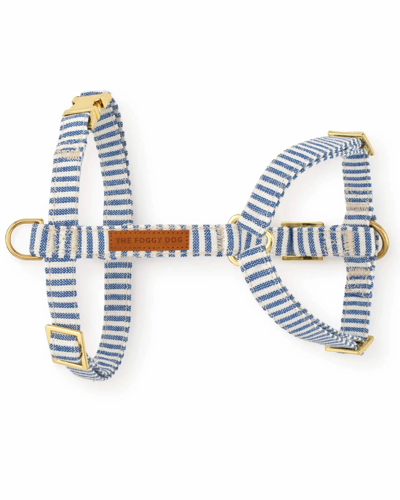 Lake Blue Stripe Dog Harness