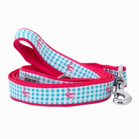 Leash | Gingham Flamingos
