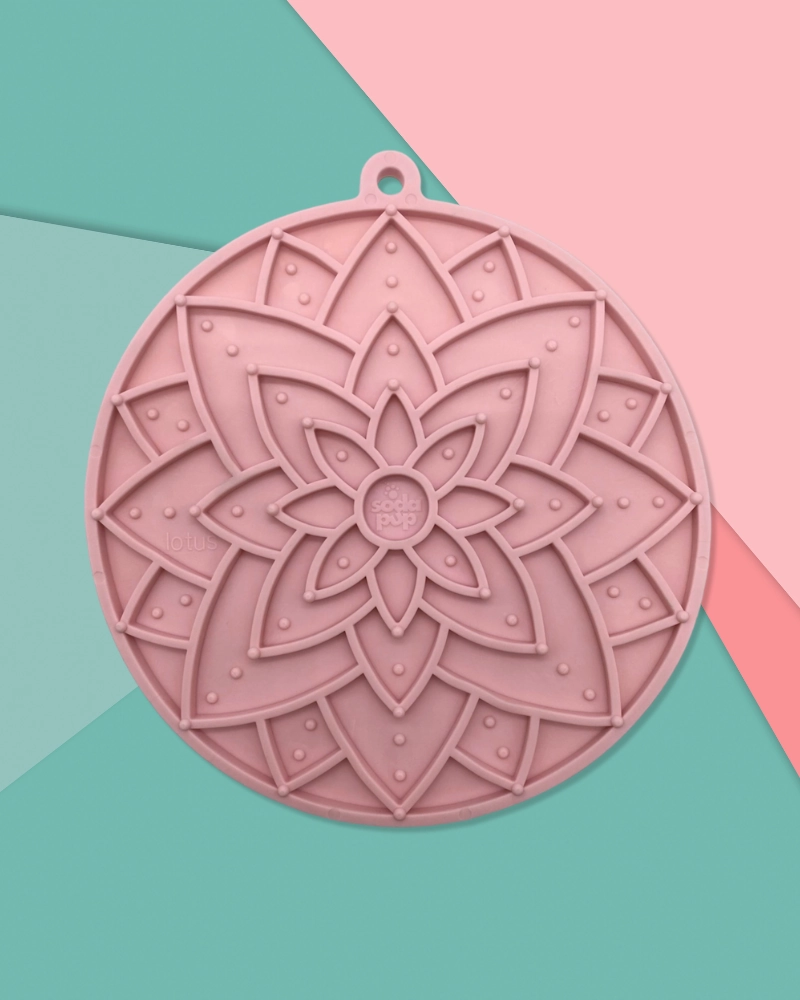 Lotus Enrichment Lick Mat in Blush or Sage (Made in the USA)