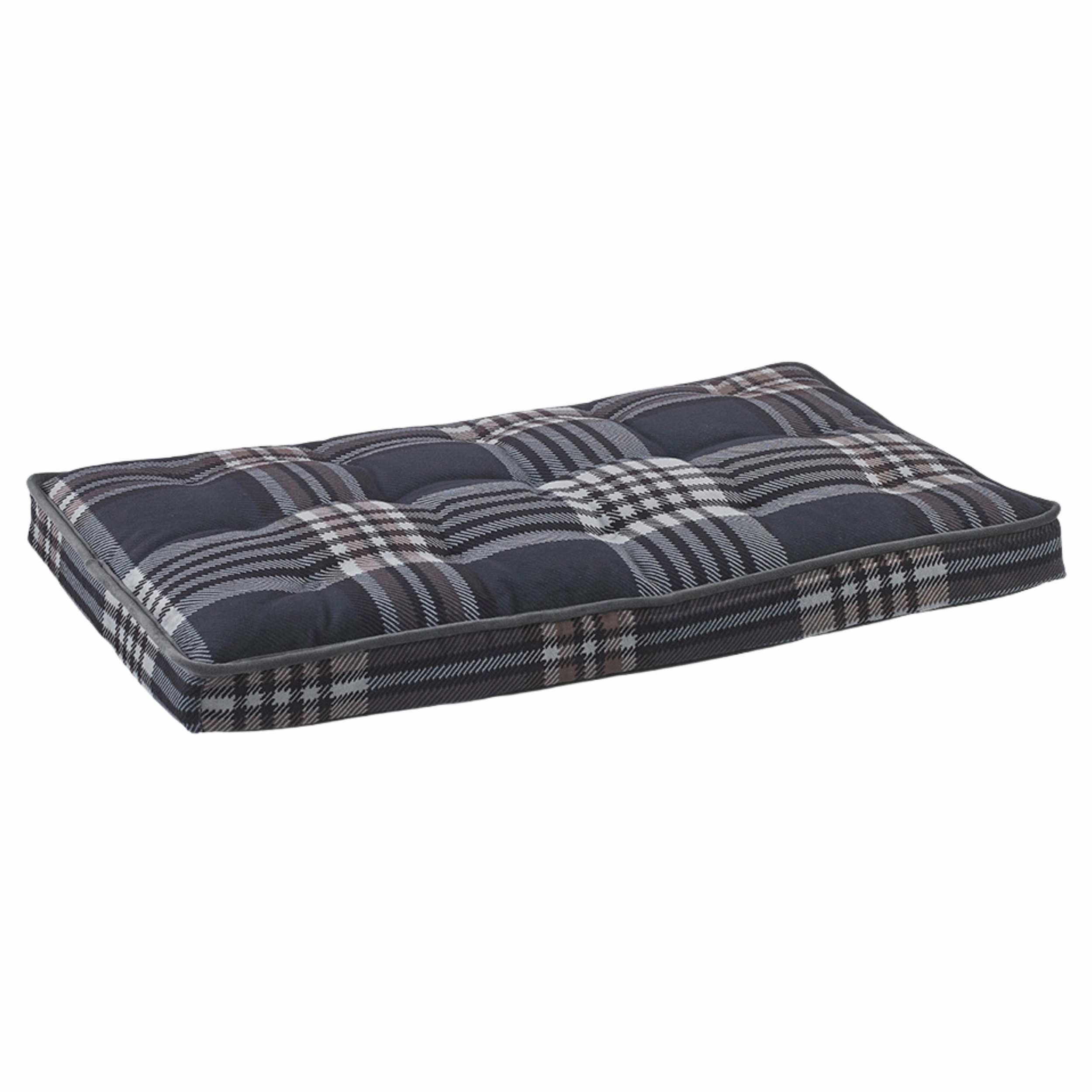 Luxury Microvelvet Crate Mattress | Greystone Tartan Plaid