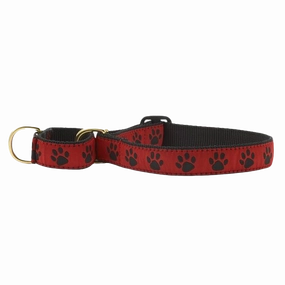 Martingale Collar | Red & Black Paw