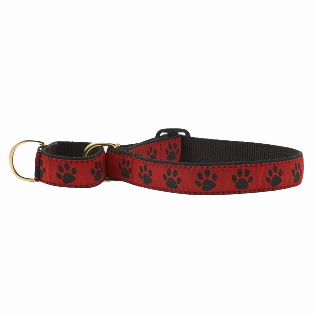Martingale Collar | Red & Black Paw