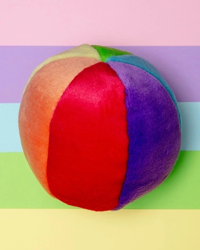 Mini Beach Ball Plush Squeaky Dog Toy (5.5")