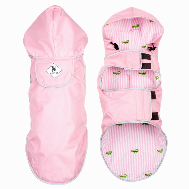 Raincoat | Pink Stripe Alligators