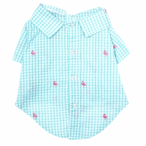 Shirt | Gingham Flamingos