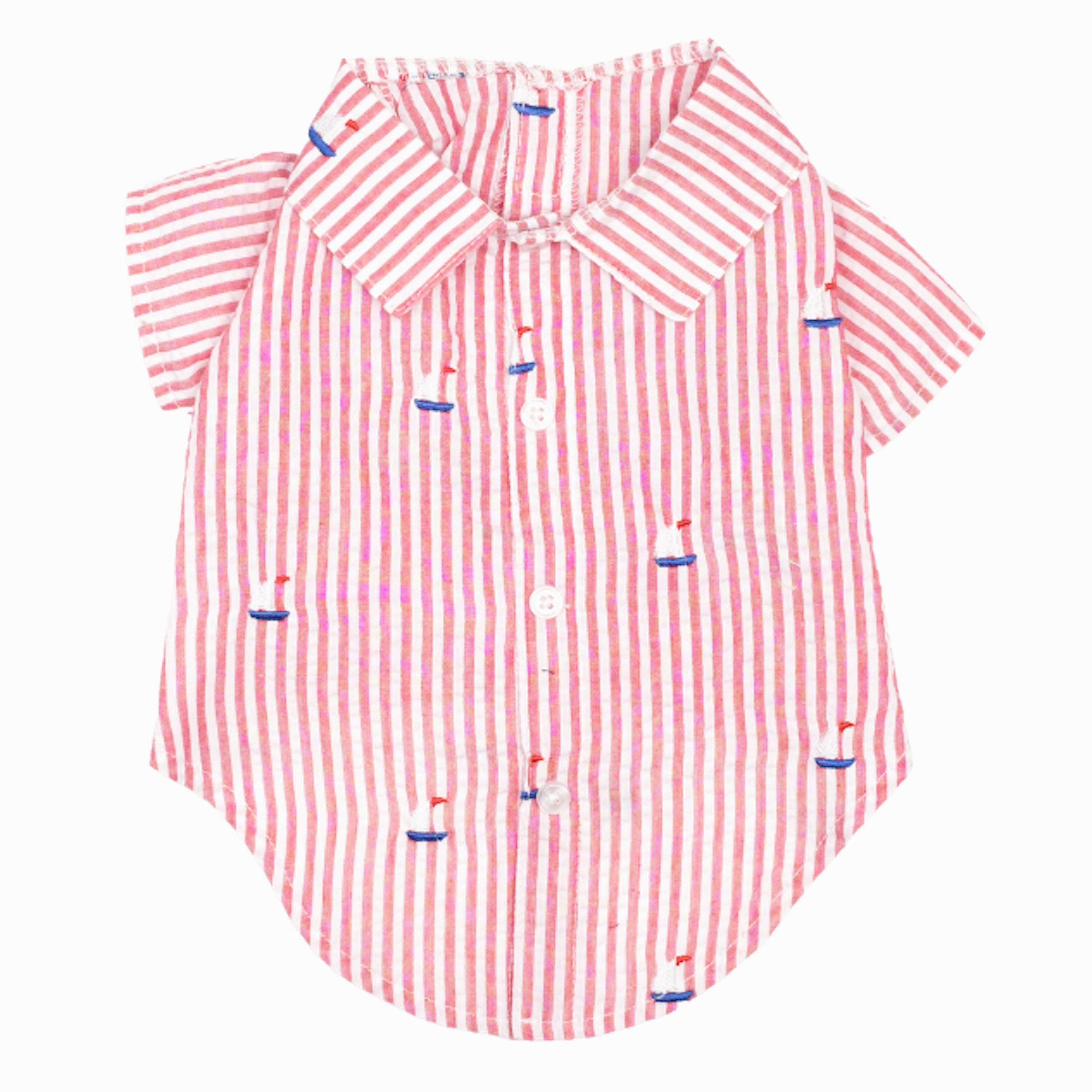 Shirt | Red Stripe Sailboats