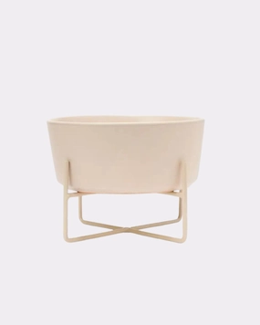 Simple Solid Bowl   Bowl Stand in Matte Buttercream