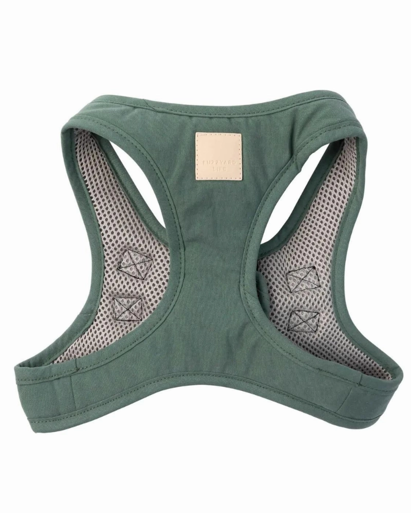 Soft Fabric Step-In Dog Harness in Sandstone, Myrtle Green, or Blush