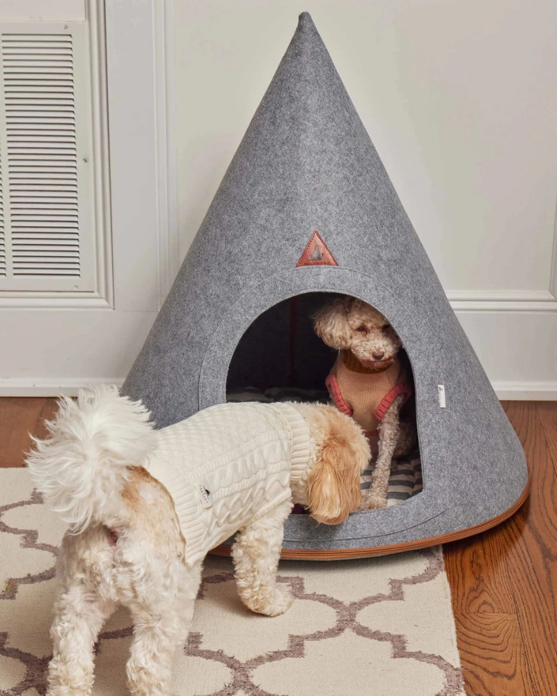 Soft Packable Pet Cave in Grey