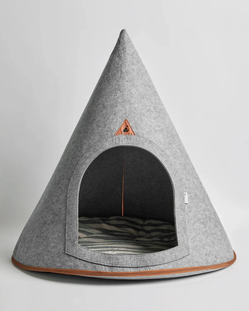 Soft Packable Pet Cave in Grey