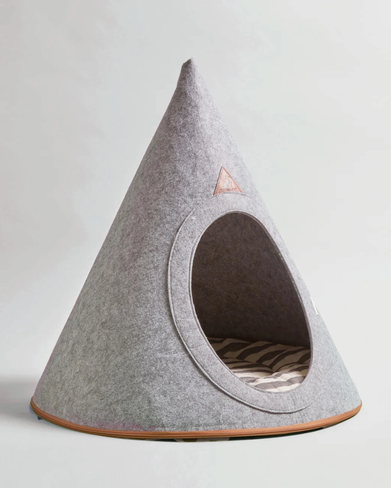 Soft Packable Pet Cave in Grey