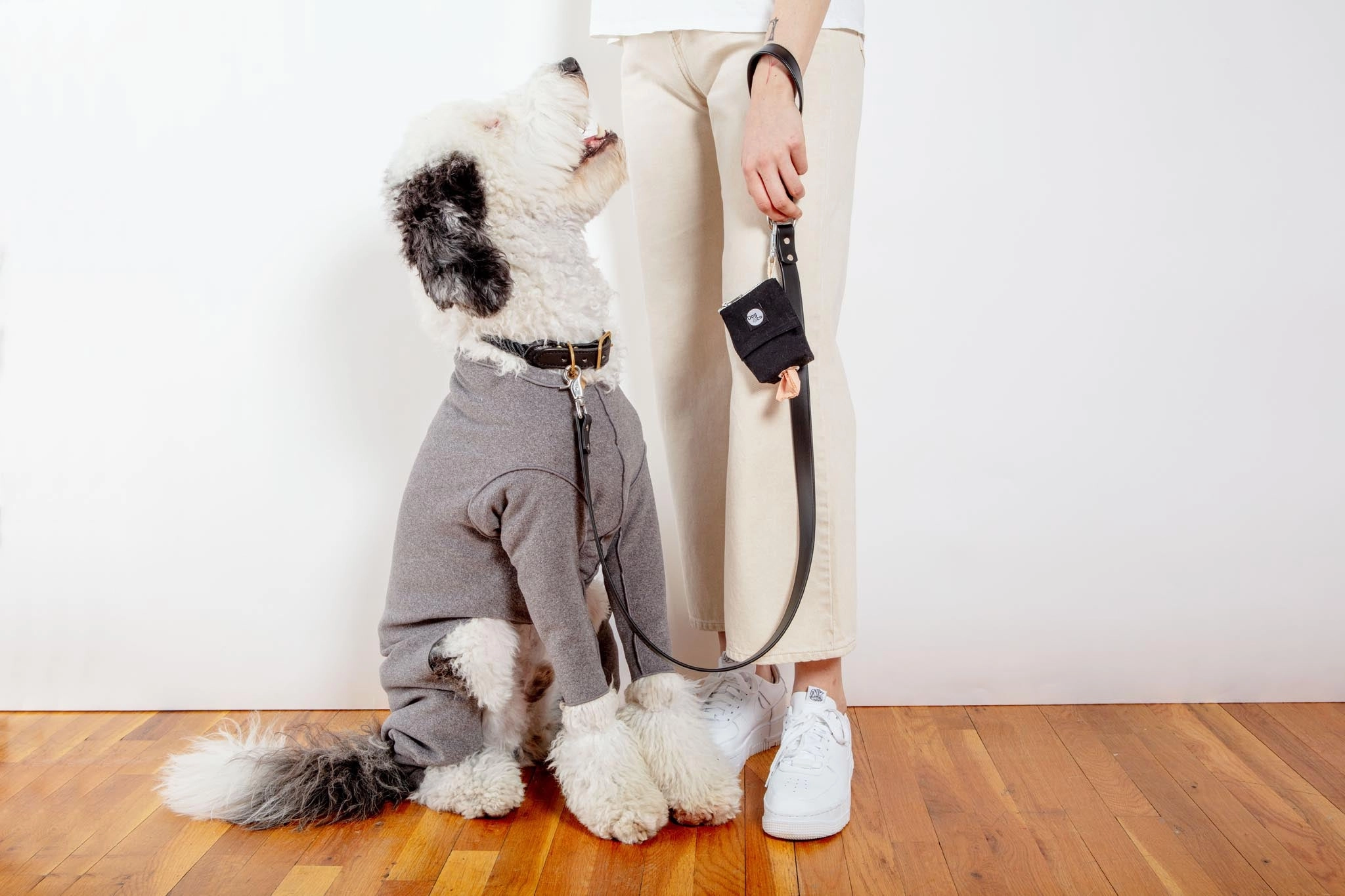 Stretch Fleece Onesie in Charcoal (Made in the USA, DOG & CO.   GOLD PAW Exclusive!)