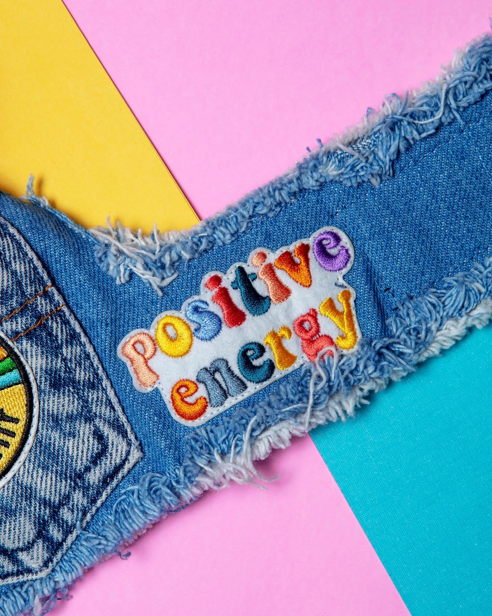 Sunshine Positivity Denim Dog Harness (Made in the USA)