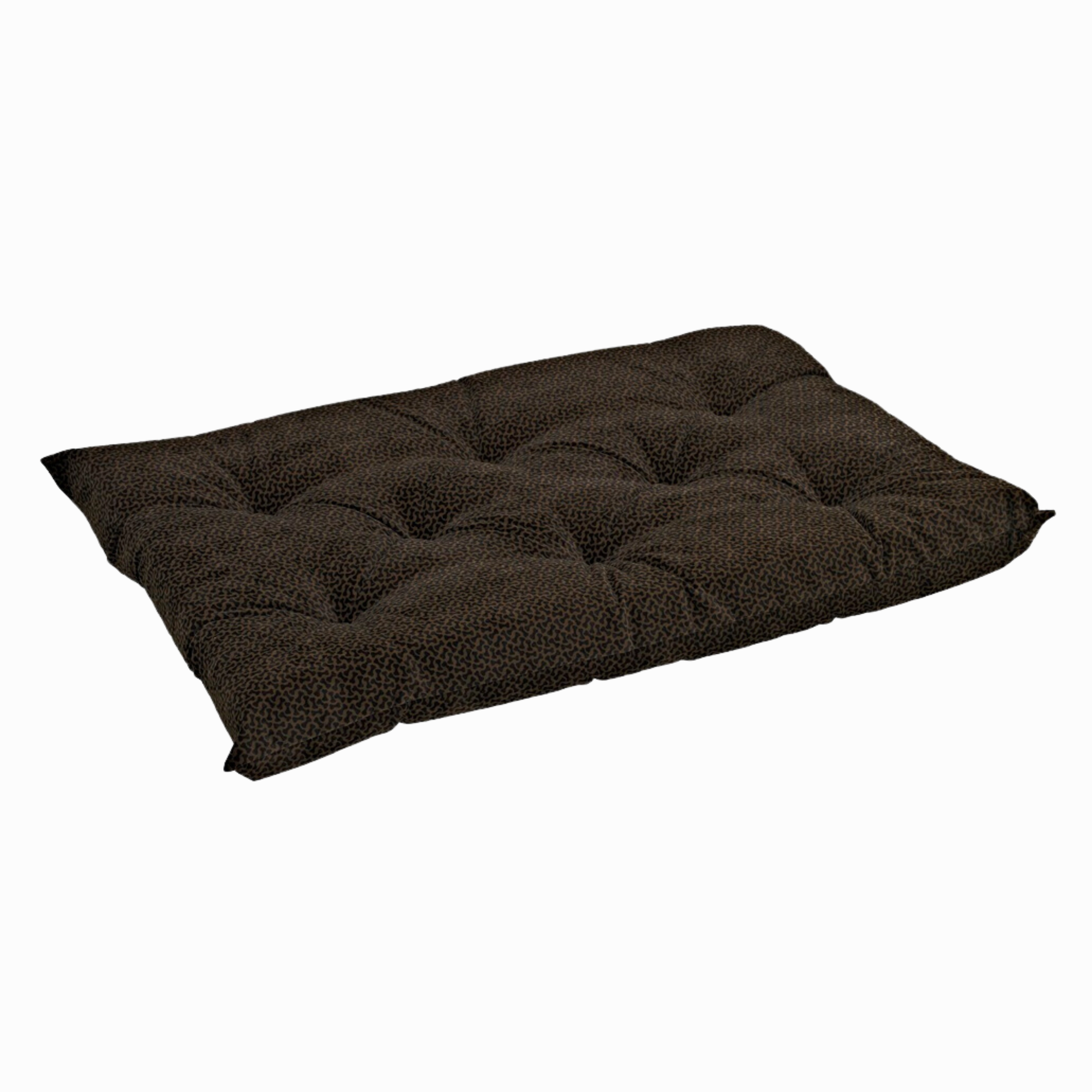 Tufted Cushion | Chocolate Bones Microvelvet