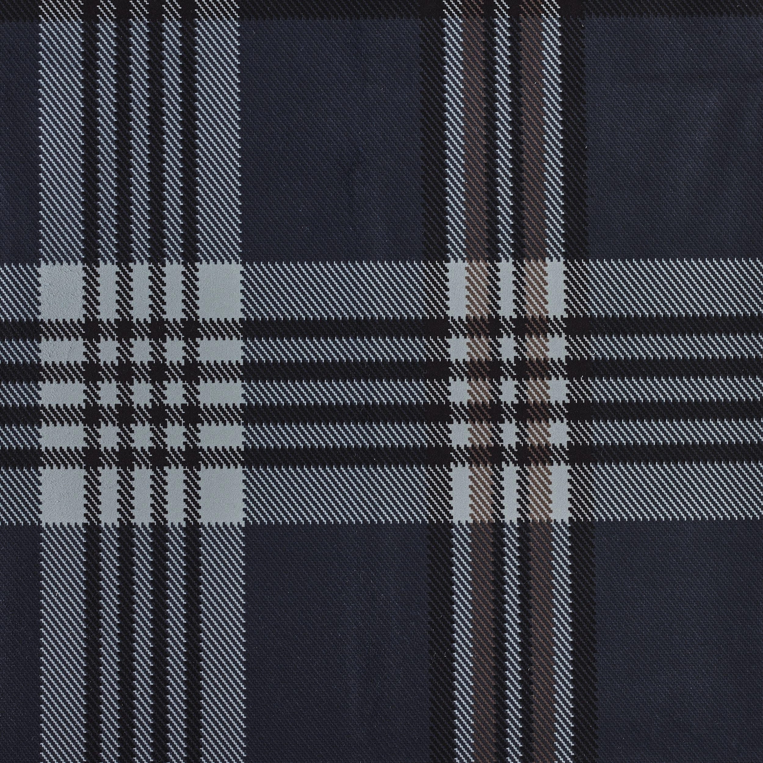Tufted Cushion | Greystone Tartan Plaid Microvelvet