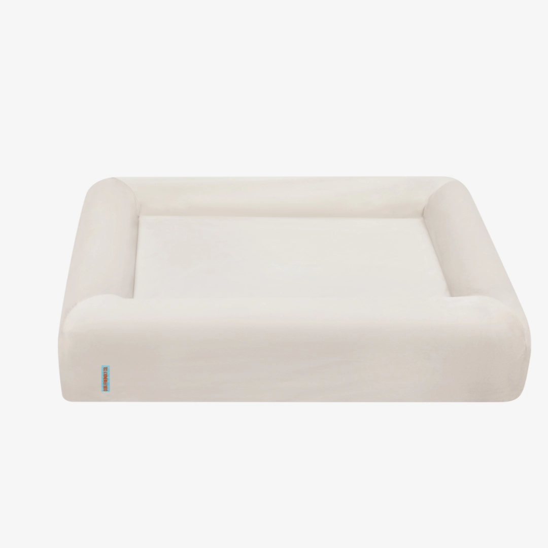 Velvet Easy Fit Dog Bed Cover - Champagne