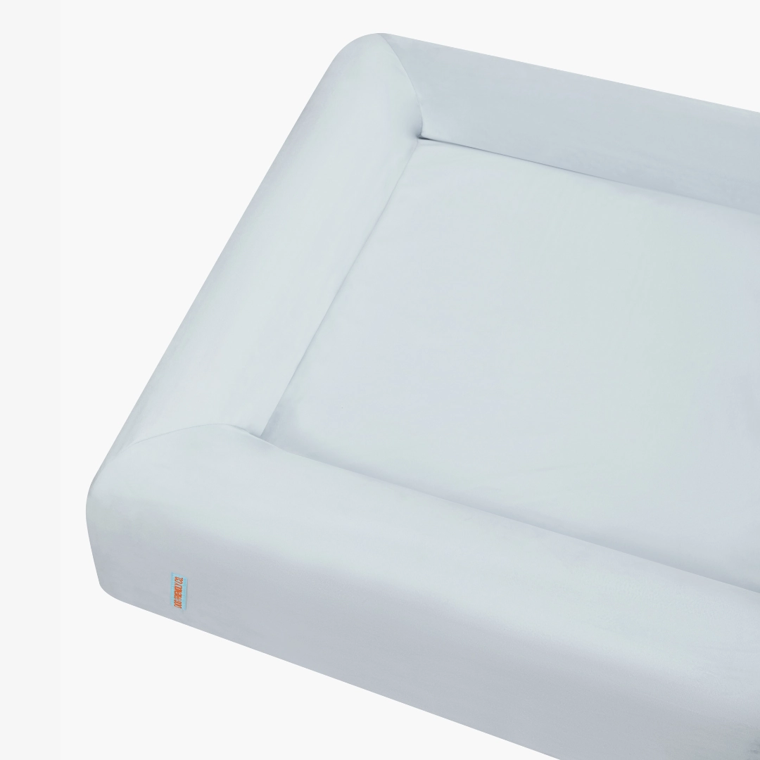 Velvet Easy Fit Dog Bed Cover - Sky Blue
